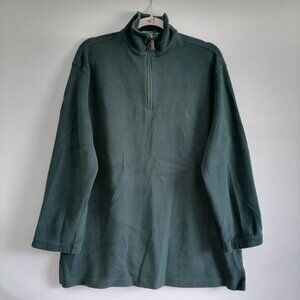 Polo By Ralph Lauren Mens Green Estate Rib 1/4 Zip Drop Shoulder Sweater Size L